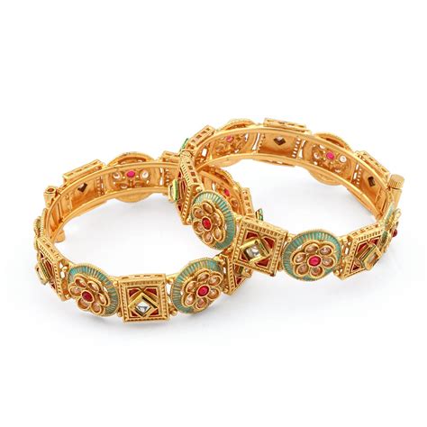 Buy Accessher Traditional Matte Gold Plated Meenakari And Kundan Ethnic