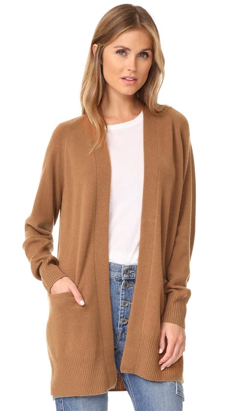 Lyst Vince Raglan Sleeve Cashmere Cardigan In Brown