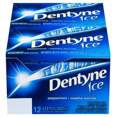 Dentyne Ice Bubble Gum Peppermint 12 Count Imported From Canada