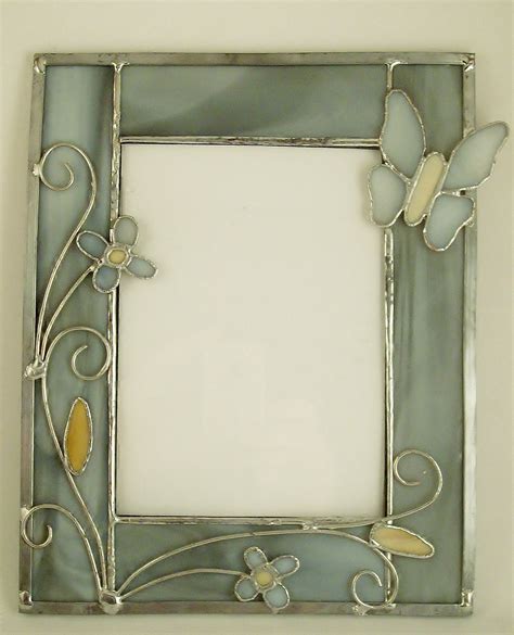 5 By 7 Stained Glass Picture Frame Cream And By Artglassbypaul