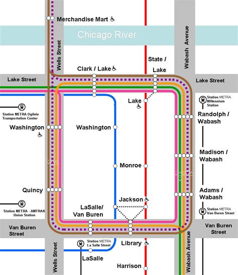 Chicago orange line map - Orange line map Chicago (United States of ...