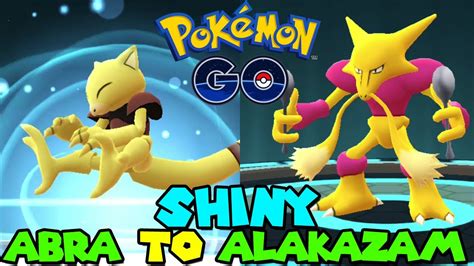 Evolving Shiny Abra To Shiny Alakazam In Pokemon Go Abra Community Day Youtube