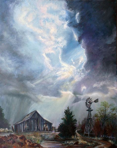 Acrylic Thunderstorm Painting Lighthouse In A Thunderstorm Acrylic ...