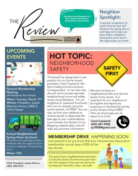 5 Ideas For Hoa Newsletters With Free Templates