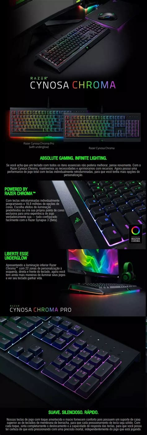 Teclado Razer Cynosa Chroma Pro Rgb Gaming — Hardstore Informática