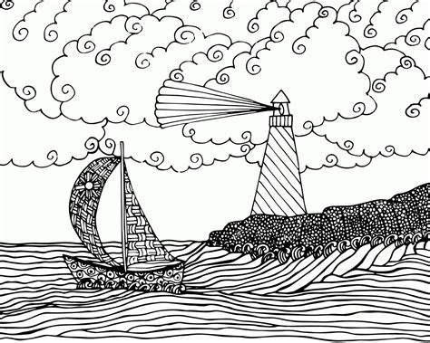 Lighthouse Coloring Pages For Adults Coloring Home