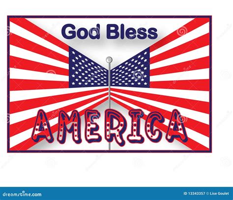 Usa Flag God Bless America Stock Vector Illustration Of Blue 13343357