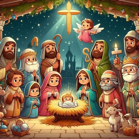 Colección variada de nacimiento o pesebre navideño Nativity scene