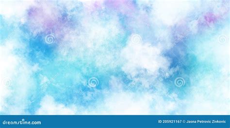 Watercolor Background In Blue And White Painting With Gradient Painted