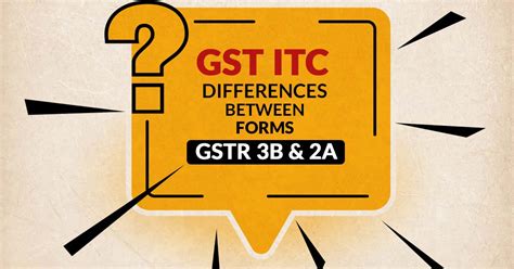Simply Understand Gst Itc Differences In Gstr 3b And 2a Forms
