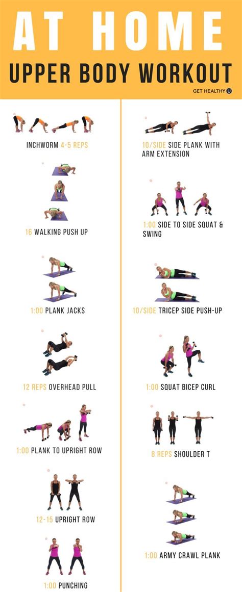 Upper Body At Home Workout Moves Graphic Posted By Upper Body