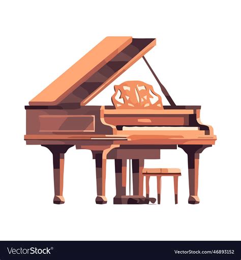 Majestic Antique Grand Piano Golden Royalty Free Vector