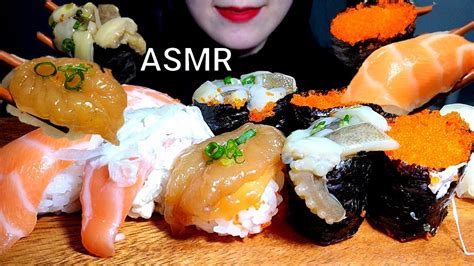 연어 초밥 날치알 초밥 모듬 초밥 먹방 Asmr Salmon Flying Fish Roe Assorted Sushi