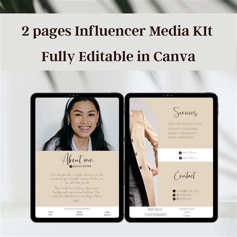 Media Kit Influencer Template A Professionally Designed Media Kit For