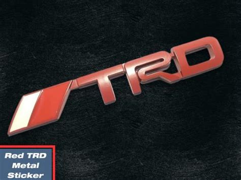 Buy TRD 3D Metal Car Letters TRD Sticker In White Color Trunk Badge