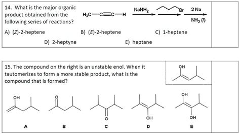 SOLVED: 14. What is the major organic product obtained from the Hâ‚ƒC-Câ‰¡C-H following series ...