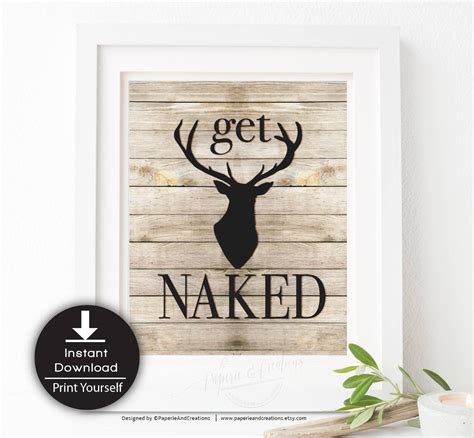Get Naked Bathroom Sign Bathroom Art Decoration Wall Art Etsy