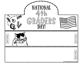 National 4th Graders Day Crown By NEVER Too Leet To Learn TPT