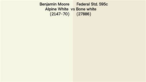 Benjamin Moore Alpine White 2147 70 Vs Federal Std 595c Bone White