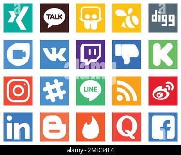 Versatile Social Media Icons Such As Snapchat Facebook Mesenger