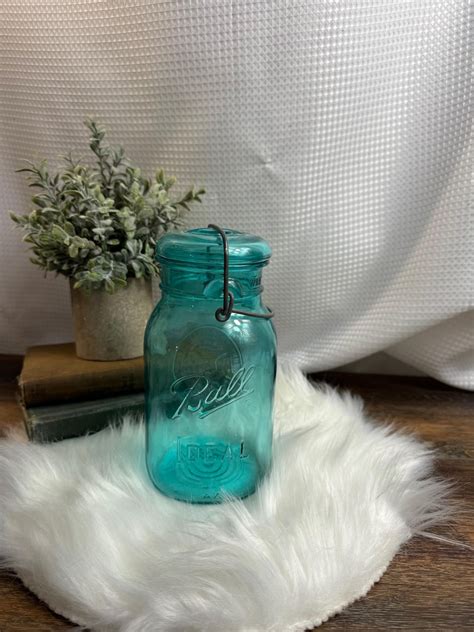 Vintage Ball Ideal Blue Mason Bicentennial Quart Jar 1776 1976 Eagle