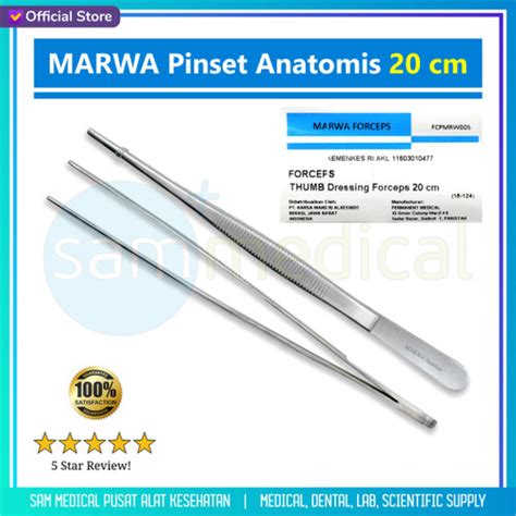 Jual MARWA Pinset Anatomis Thumb Dressing Forceps 20cm Kota Bandung