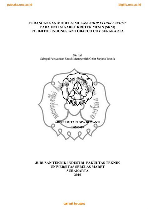 Pdf Perancangan Model Simulasi Shop Floor Layout Pada · Proses Dari