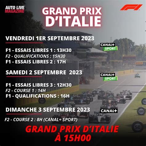 F1 Le Programme TV Du Grand Prix D Italie 2023