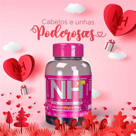 Vitamina D Cresce Cabelo - NH Vitamina Capilar NH New Hair 30 Cápsulas - Fini Cresce Cabelo e ...