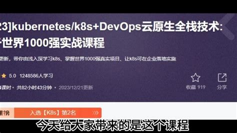 【韩先超】 2023 Kubernetes K8sdevops云原生全栈技术 基于世界1000强 Bili46320632310 Bili