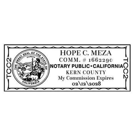 California Notary Rectangle Design Seal Simply Stamps
