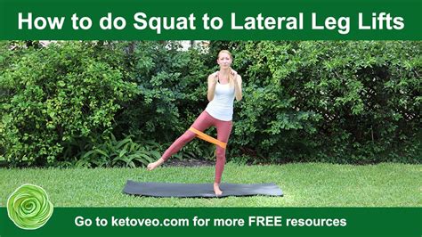 How To Do Squat To Lateral Leg Lifts With Resistance Band Youtube