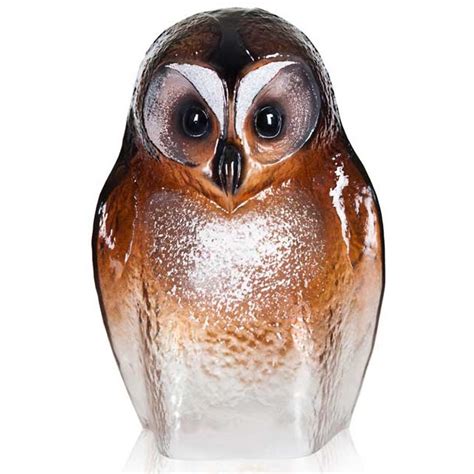 Owl Brown Crystal Sculpture 34245 Mats Jonasson Maleras