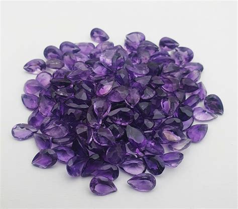 Natural African Amethyst Pear Cut Loose Gemstone Lot 85 Pcs 6x9 MM 100