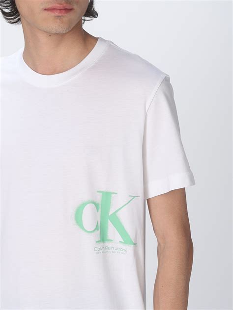 Calvin Klein Jeans T Shirt For Man White Calvin Klein Jeans T Shirt J30j322875 Online On