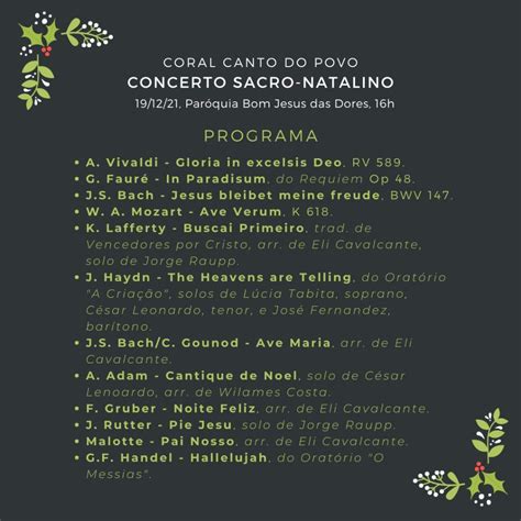 CONCERTO SACRO NATALINO NO IGREJA BOM JESUS O CORAL CANTO DO POVO