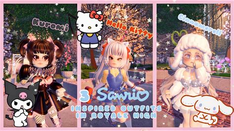 3 Sanrio Inspired Outfits In Royale High 🏰 Hello Kitty Kuromi Cinamoroll Youtube