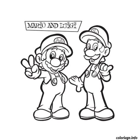 Coloriage Mario Et Luigi Photo De Famille Jecolorie