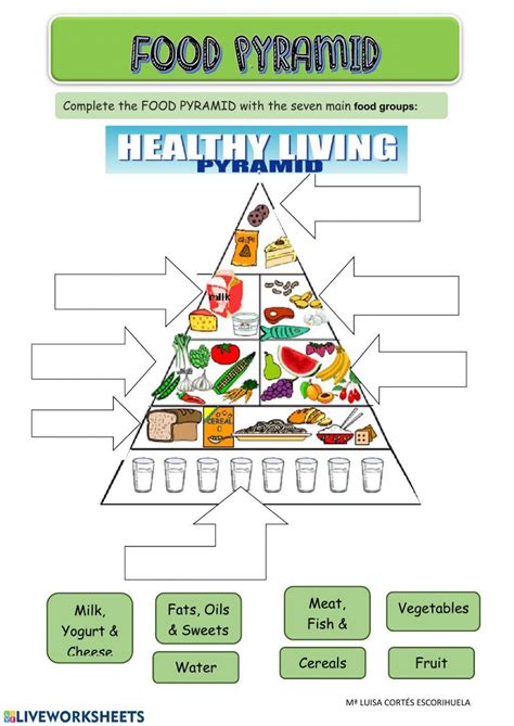 Food Pyramid Interactive Worksheet Live Worksheets Worksheets Library