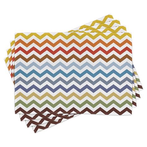 Chevron Placemats Set Of 4 Chevron Pattern Easter Day Inspired Zigzag