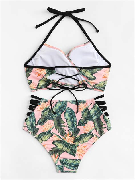 Conjunto De Bikini Con Cord N Rosado Y Verde Seven Store