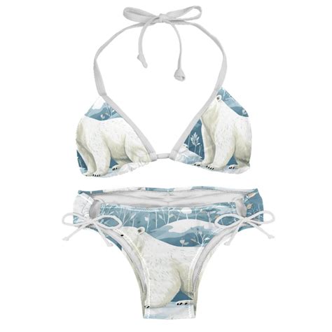 Polar Bear Women S Bikini Set With Detachable Sponge And Adjustable Strap Two Pack Ideal For