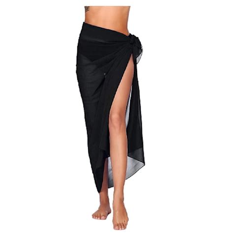 Strand Sarong Pareo Bikini Wrap Kjole Cover Up til Badetøj black Fyndiq