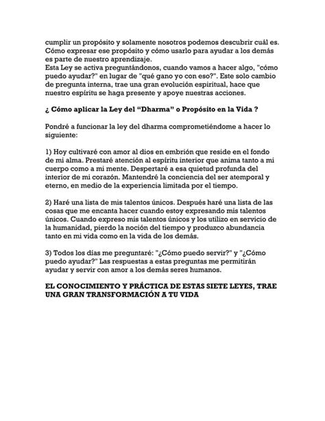 Resumen Leyes Espirituales Del Exito Pdf