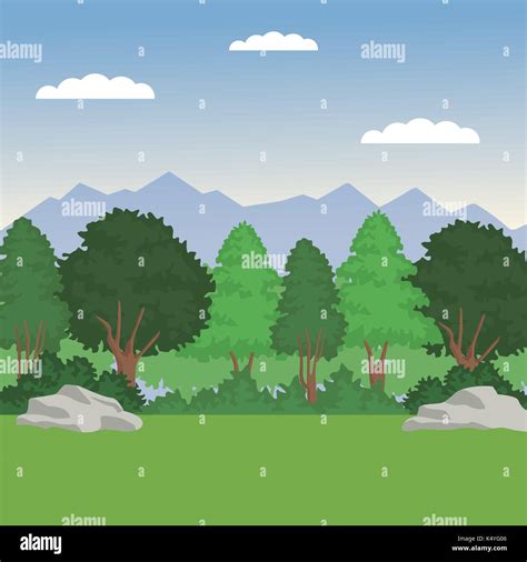 Cartoon forest scene Stock Vector Images - Alamy