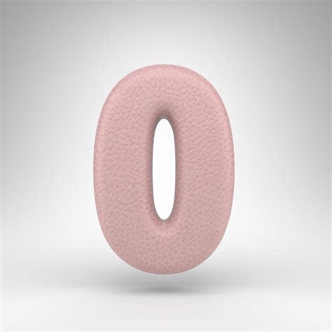 Premium Photo | Number 0 on white background. Pink leather 3D rendered ...