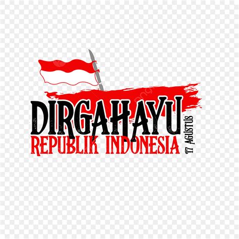 Dirgahayu Indonésia 17 Dia Agustus Bandeira PNG Aniversário