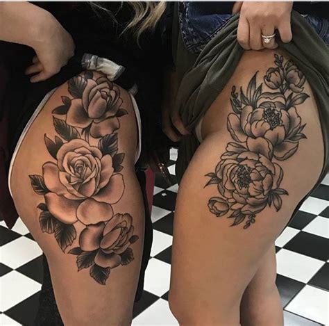 Rose Tattoo On Side Hips Thighs By Christianbuckingham