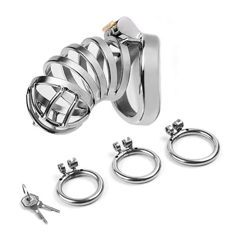 Runyu Stainless Steel Metal Urethra Chastity Lock Penis Bondage Adult Men S Chastity Cage Cock