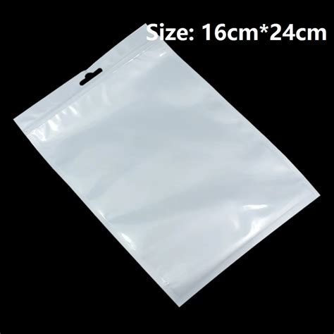 Wholesale 16cm 24cm White Clear Self Seal Zipper Plastic Retail